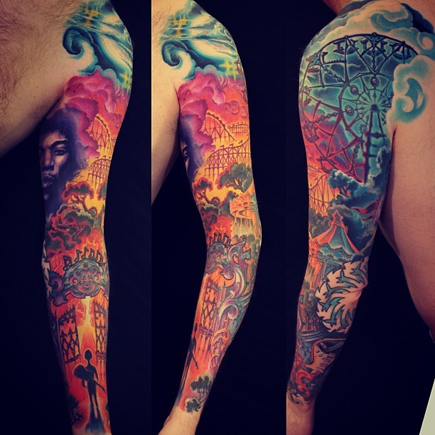 点击大图看下一张：瑞士 Rob Kass 的花臂纹身作品图5