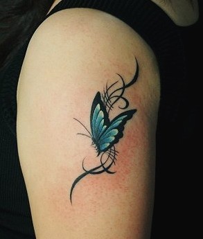 点击大图看下一张：手臂漂亮好看的蝴蝶纹身图2