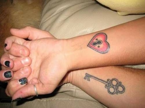 点击大图看下一张：手臂上的爱情锁纹身图2