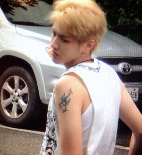 点击大图看下一张：exo队员吴亦凡手臂蝎子图腾刺青图13