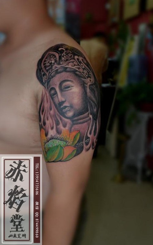 点击大图看下一张：藏地王菩萨纹身图2