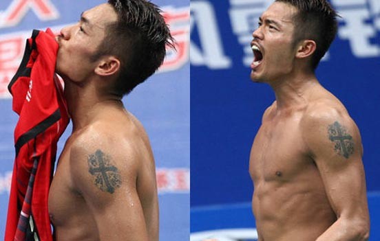 点击大图看下一张:奥运冠军林丹手臂十字架刺青图2