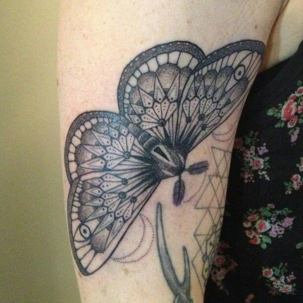 点击大图看下一张：女孩子手臂漂亮的蝴蝶纹身图案图5