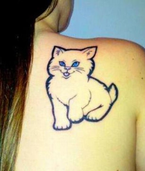 点击大图看下一张：一组可爱的小猫咪纹身图2