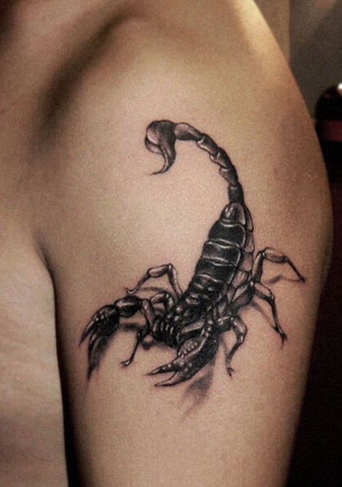 点击大图看下一张：霸气逼真的蝎子纹身