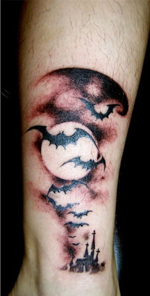 点击大图看下一张：霸气经典的蝙蝠纹身图4