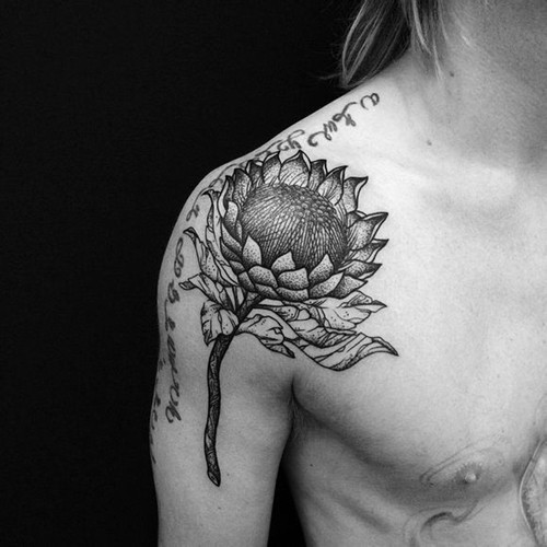 点击大图看下一张：个性经典的植物纹身图6