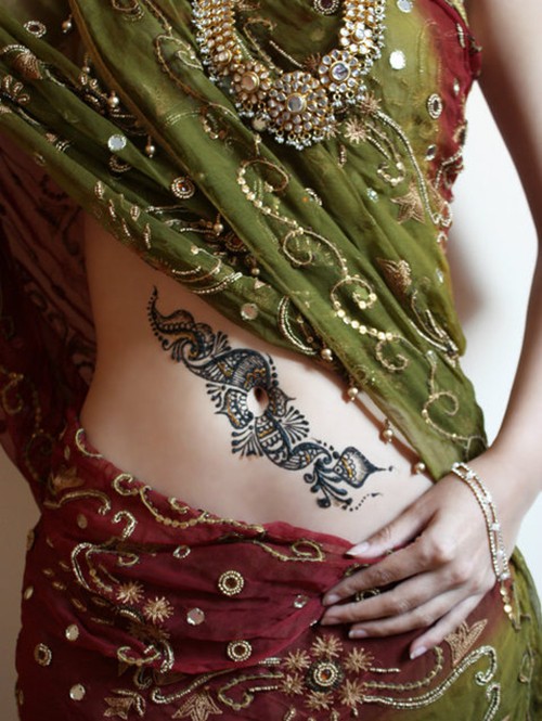 点击大图看下一张：印度海娜时尚经典纹身图2