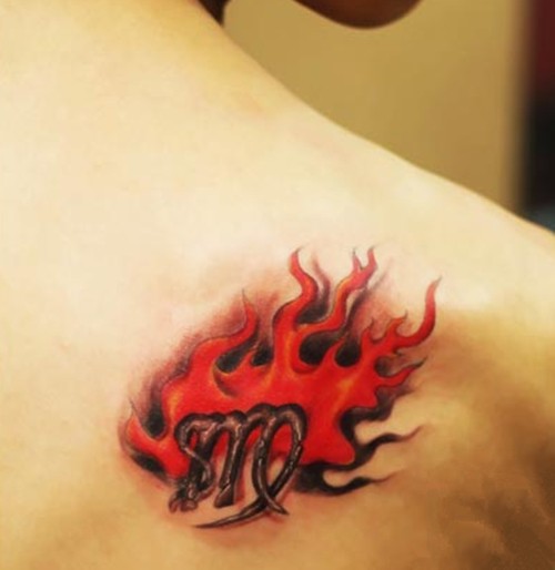 点击大图看下一张：燃烧的火焰图腾纹身图2
