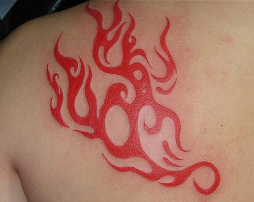 点击大图看下一张：燃烧的火焰图腾纹身图4