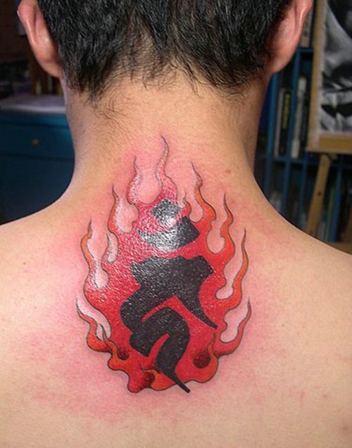 点击大图看下一张：燃烧的火焰图腾纹身图7