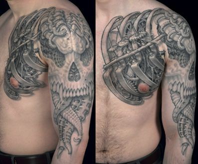 点击大图看下一张：美到窒息的半甲纹身是男性纹身最好的选择图案