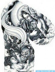个人收藏的经典欧美半胛圣母宗教纹身手稿大放送图片作品
