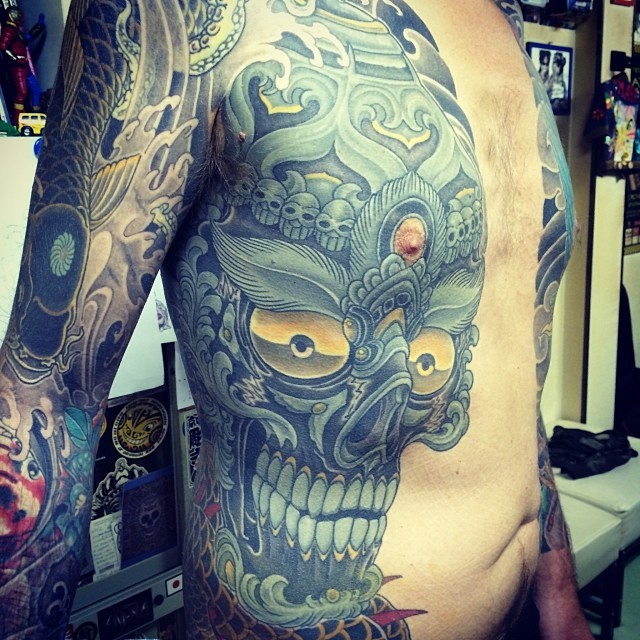 点击大图看下一张:日本 宫藏刺青 (MIYAZO TATTOO)的半甲纹身作品图8