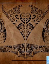 一组时尚超酷的玛雅图腾纹身图片