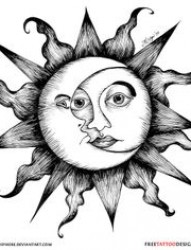 推荐一幅原宿风格的太阳图腾纹身