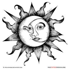 点击大图看下一张：推荐一幅原宿风格的太阳图腾纹身
