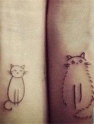 情侣手腕小猫咪纹身图案