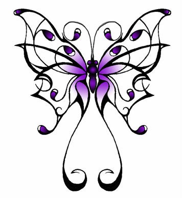 点击大图看下一张：唯美漂亮的蝴蝶纹身手稿