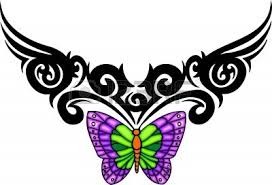 点击大图看下一张：唯美漂亮的蝴蝶纹身手稿图4