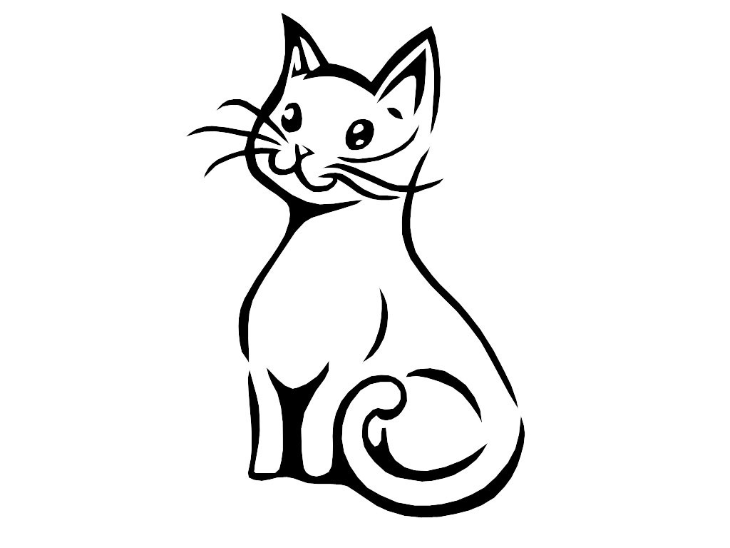 点击大图看下一张：可爱的猫咪图腾手稿