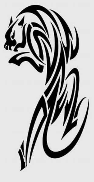 点击大图看下一张：时尚简约的豹子图腾手稿图2