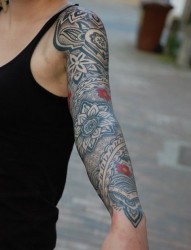 德国纹身师GERD经典图腾花臂纹身