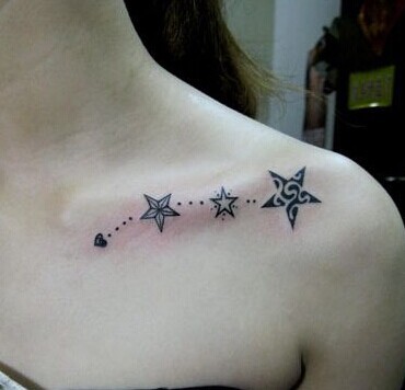 点击大图看下一张：唯美性感的锁骨图腾刺青图7