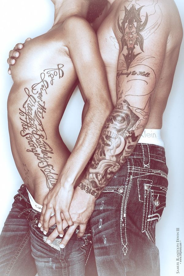 点击大图看下一张:爱情像蜜糖那样甜,个性的情侣纹身图案图4