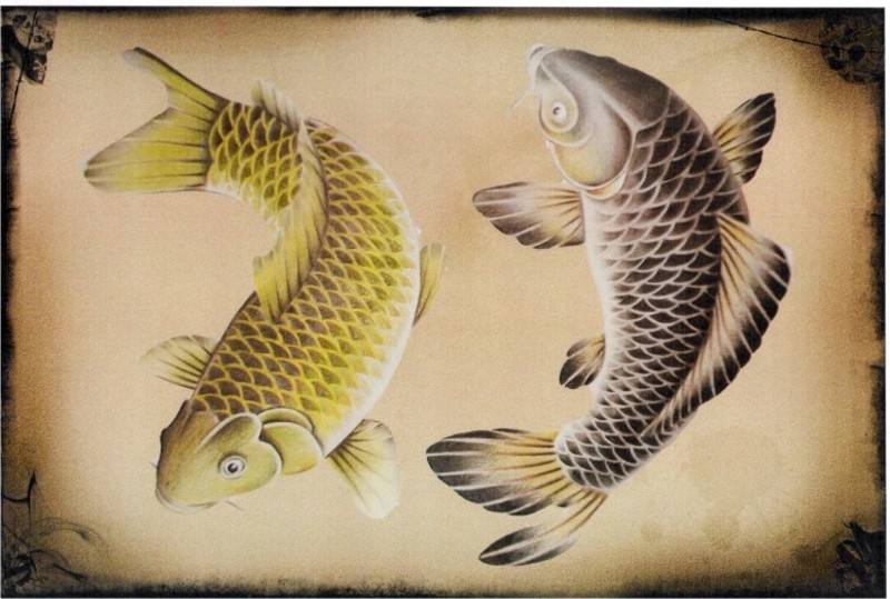 点击大图看下一张:一组漂亮的鲤鱼刺青手稿素材图24