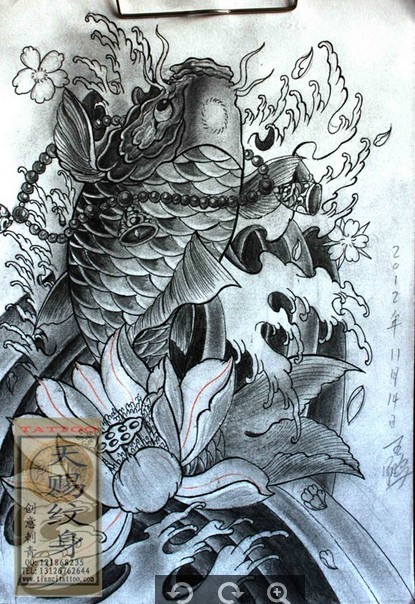 点击大图看下一张:一款可爱的鲤鱼纹身素材