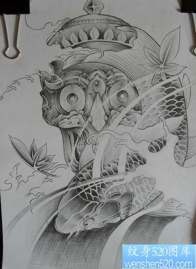 点击大图看下一张：嘎巴拉鲤鱼纹身图案