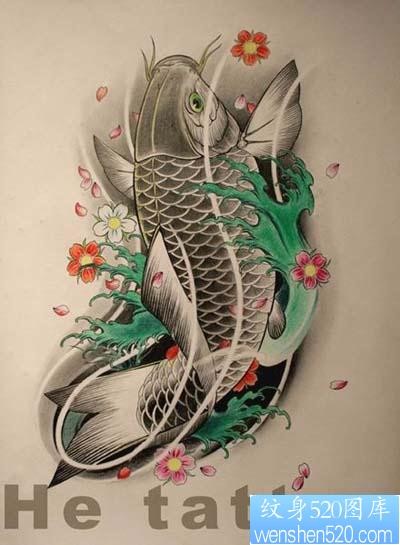 点击大图看下一张：传统鲤鱼纹身图案及意义详解