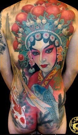 点击大图看下一张：超漂亮的京剧人物  花旦纹身
