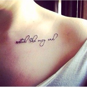 点击大图看下一张：女孩子肩部的小清新英文纹身图5