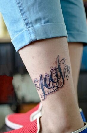 点击大图看下一张：清新唯美的脚踝英文刺青图3