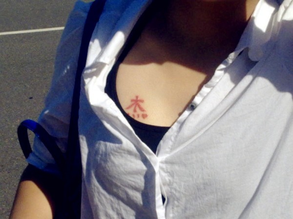 点击大图看下一张：女性胸部字符,刺青