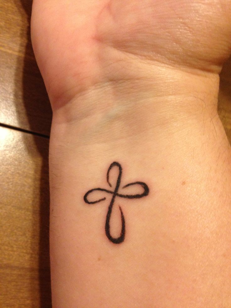 点击大图看下一张：手腕上小小的十字架纹身