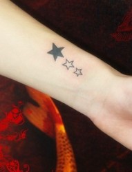 女性手腕上的星星刺青