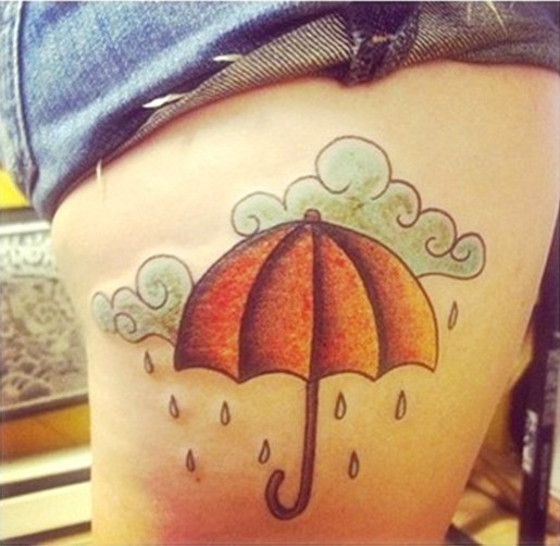 点击大图看下一张：可爱的小雨伞图案