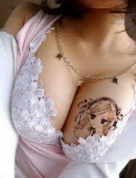 女性胸部美眉插画纹身