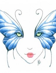 面具蝴蝶纹身图片