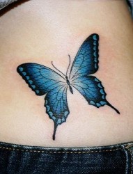 蓝色蝴蝶纹身图案