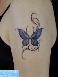 手臂上的蝴蝶纹身图案图案