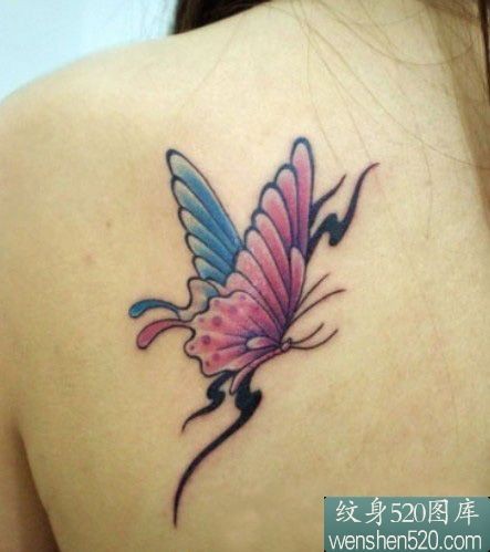 点击大图看下一张：美女肩胛上的小蝴蝶