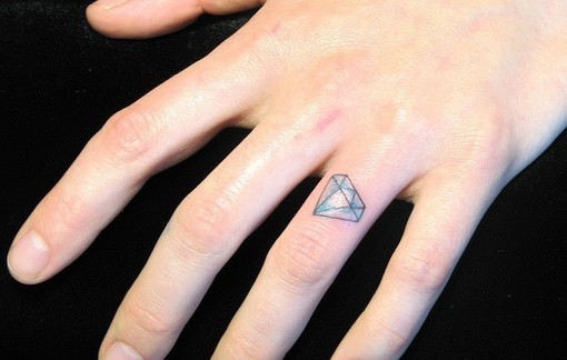 点击大图看下一张：手指钻石彩色刺青
