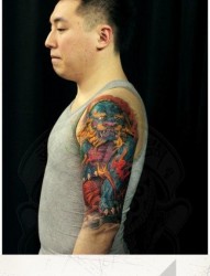 手臂经典流行的八卦纹身图片