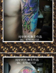 男性肩膀处漂亮流行的小燕子纹身图片