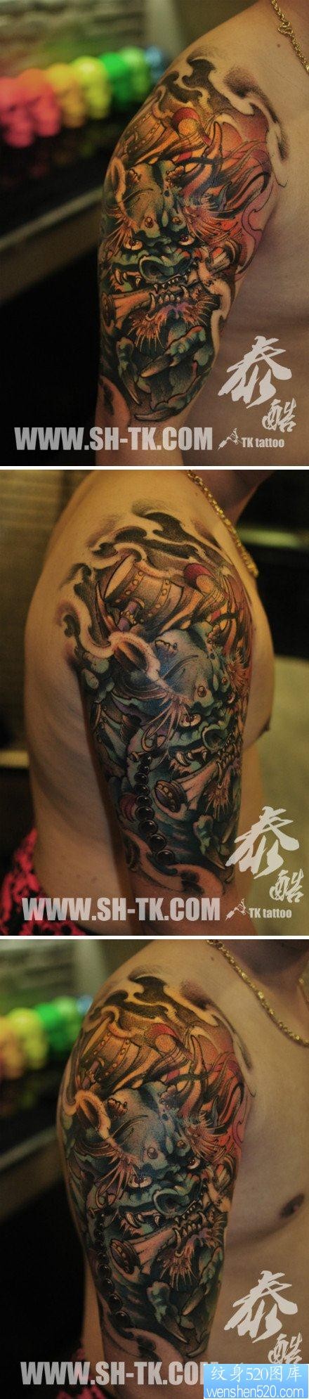 点击大图看下一张:手臂霸气超酷的雷神纹身图片