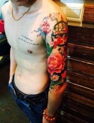 一款男性花臂纹身展示
